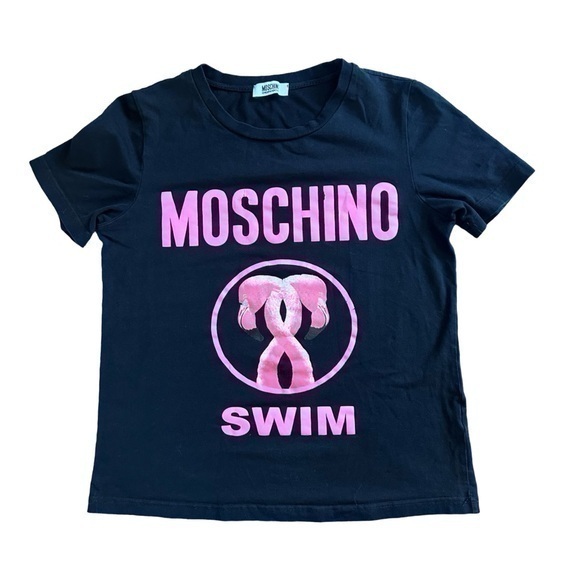 Moschino Swim Flamingo T-Shirt - Picture 1 of 8